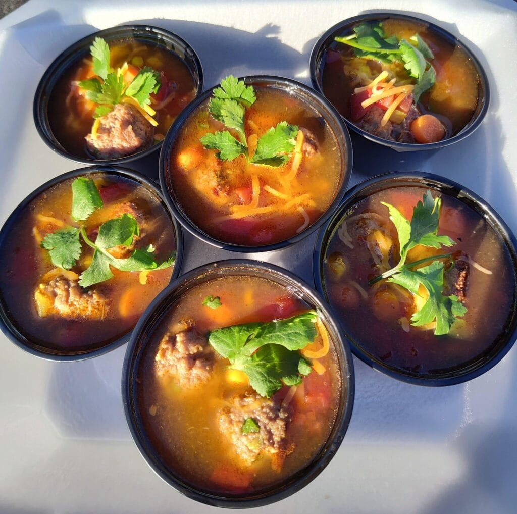 STS Triumphs with 22 Top-Ten Calls and Golden Tickets at Texas Steaknado State Championship 11 Renee’s Caldo de Albondigas (Mexican meatball soup)