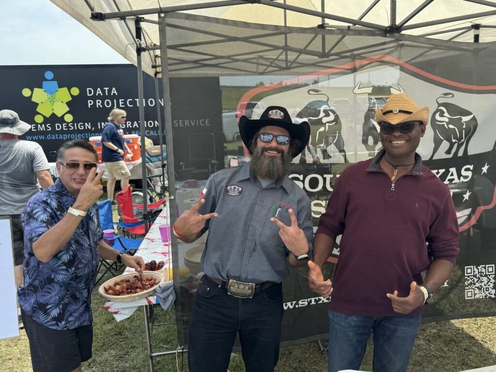 A Flavorful Partnership: STS and Data Projections at the Big Crawfish Bash 15 Alfred from STS and the Data Projections Team