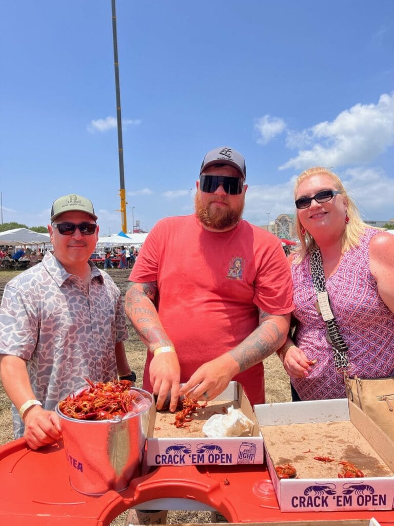A Flavorful Partnership: STS and Data Projections at the Big Crawfish Bash 21 Jamie, Shane, and Mary